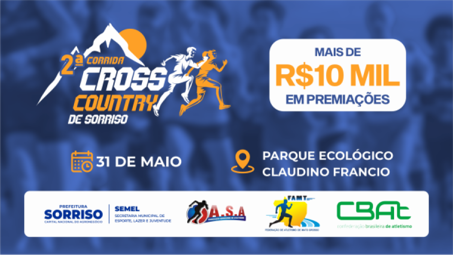 Sorriso recebe 2ª Corrida Cross Country dia 31 de maio